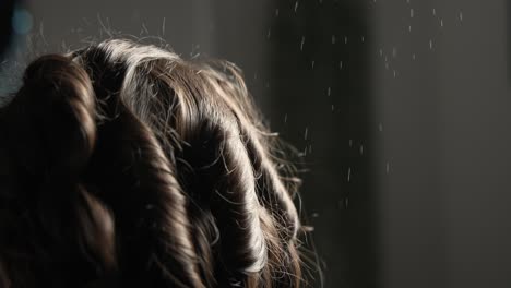 peluquero rociando productos para el cabello en el cabello