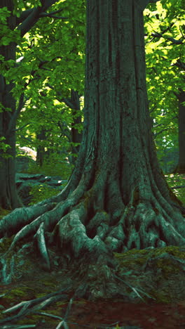 majestic old tree in lush green forest