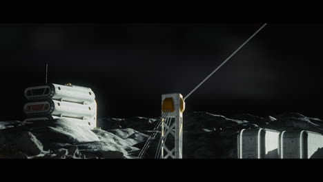 moon surface with a lunar base