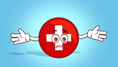 cartoon icon flag switzerland face animation not know shrug with luma matte