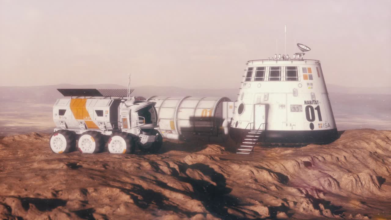 화성 기지와 로버 설정 샷 1