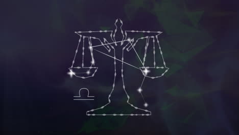 animation of libra star sign with glowing stars
