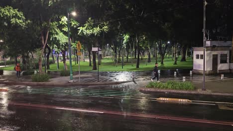 Rainy public transport nights in Mexico City
