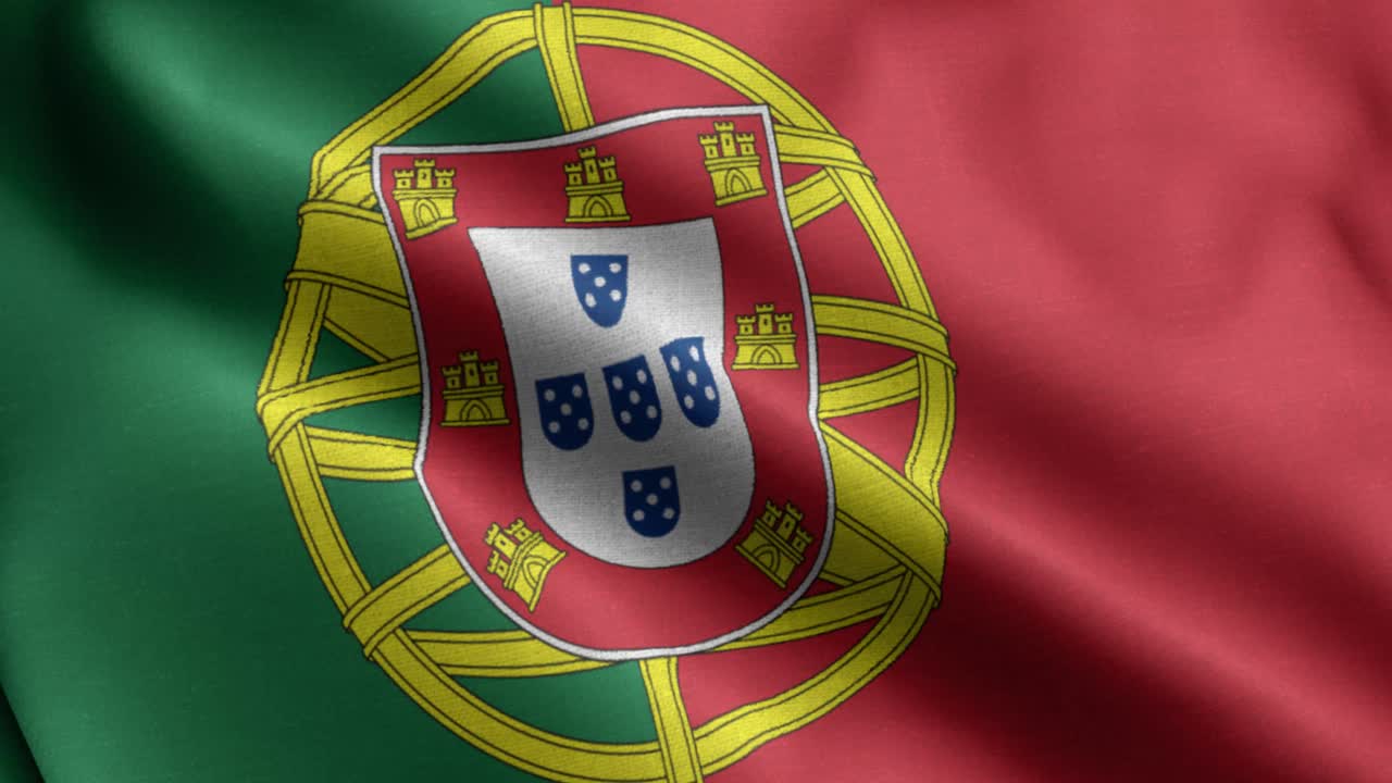 クローズアップ手を振るループ4kポルトガルの国旗