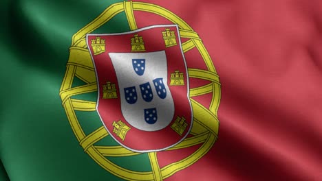 closeup waving loop 4k national flag of portugal