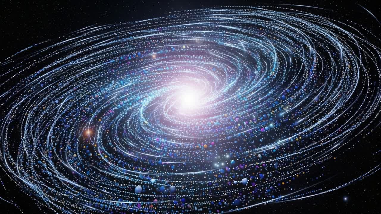 A Stunning Visual Representation of a Spiraling Galaxy, Capturing the Beauty and Complexity of Cosmic Structures with Stars and Celestial Bodies Exuding Bright Light
