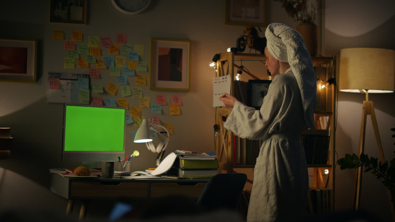 Active freelancer speaking mockup pc closeup. Girl making chromakey video call