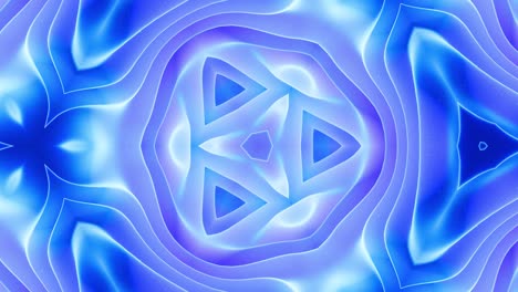 animación en bucle liso de 3d abstracto forma mate suave como flor o mandala, estructura simétrica de material de terciopelo púrpura azul intercalado con pañuelos, cambia de forma suavemente cíclica. gradiente