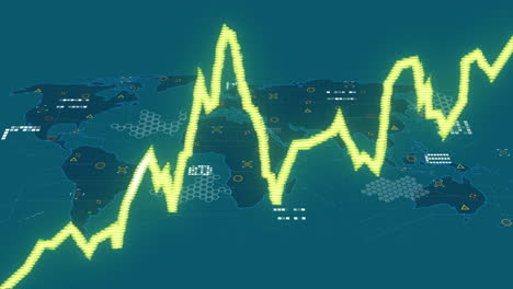 animation of neon diagrams and connections over world map