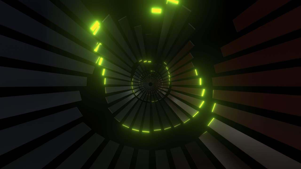 túnel espiral de neón brillante