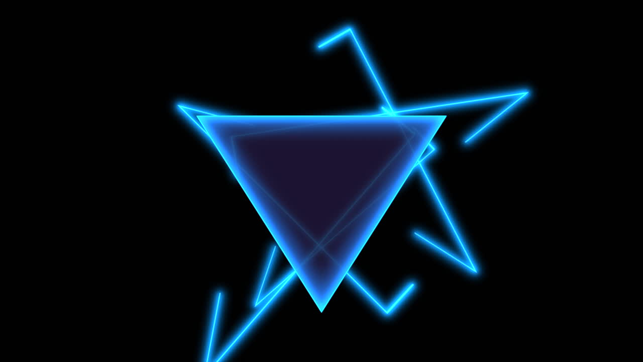 animación resumen neón azul triángulos