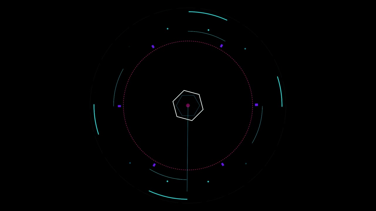 Futuristic HUD Interface with Rotating Circular Radar Scan