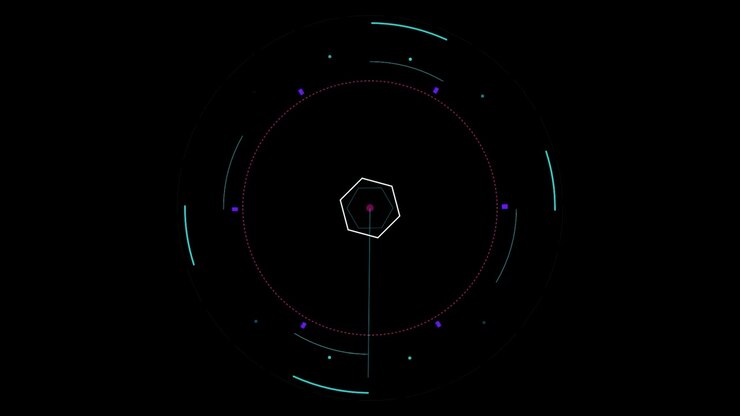 Futuristic HUD Interface with Rotating Circular Radar Scan