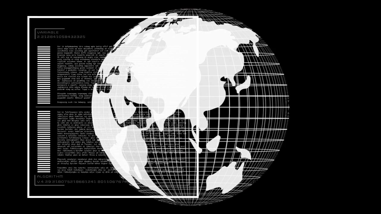 Animation of globe over data processing