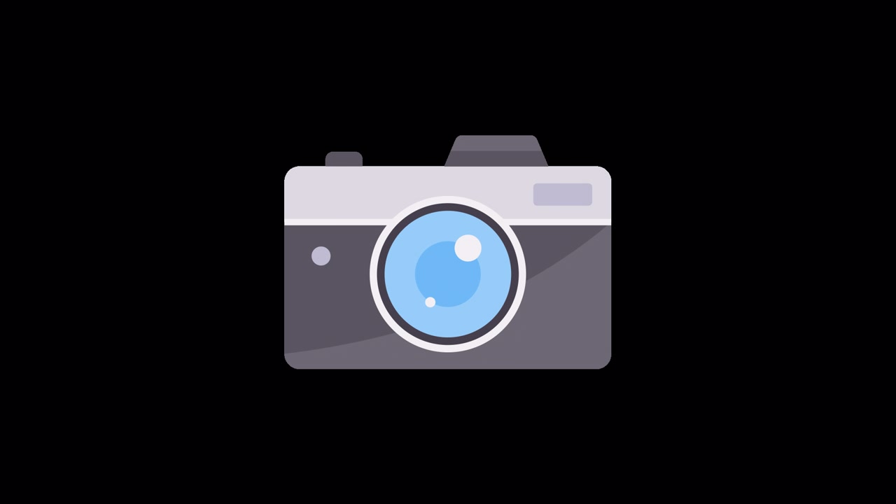 Flat Design Animation of a Photo Camera Icon
