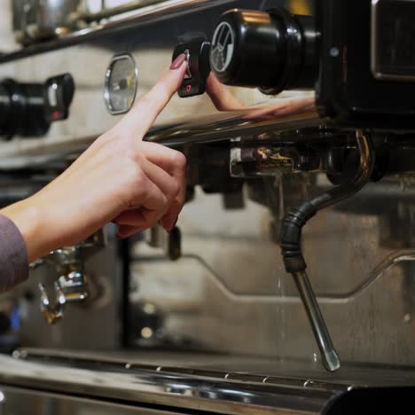 flowing fresh ground coffee