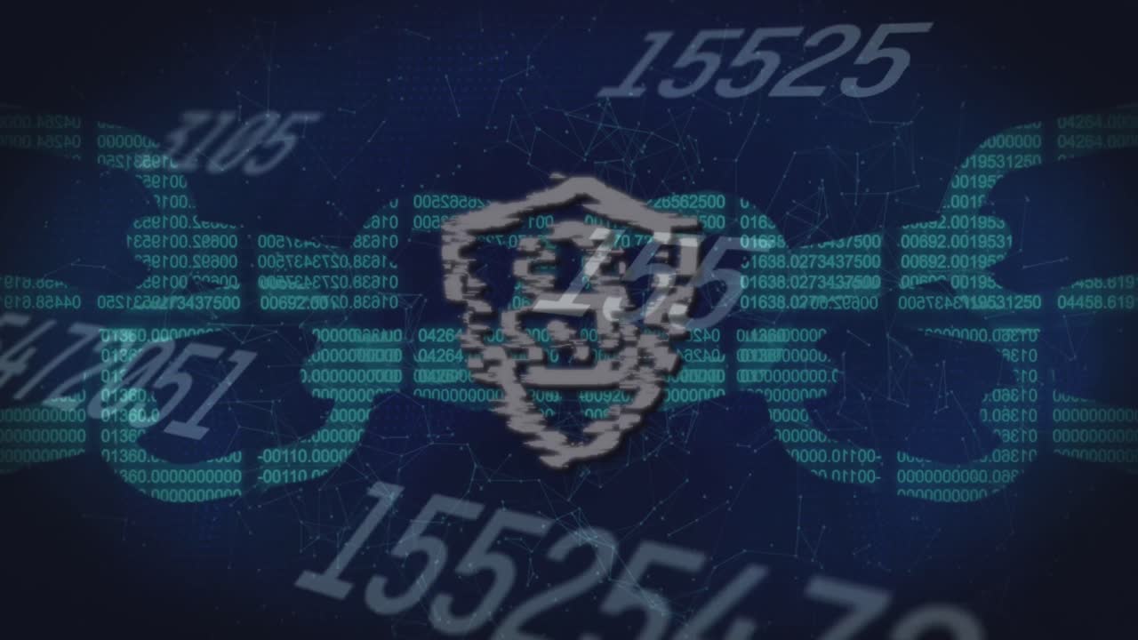 animación de candados y cadenas de seguridad en línea con números que cambian