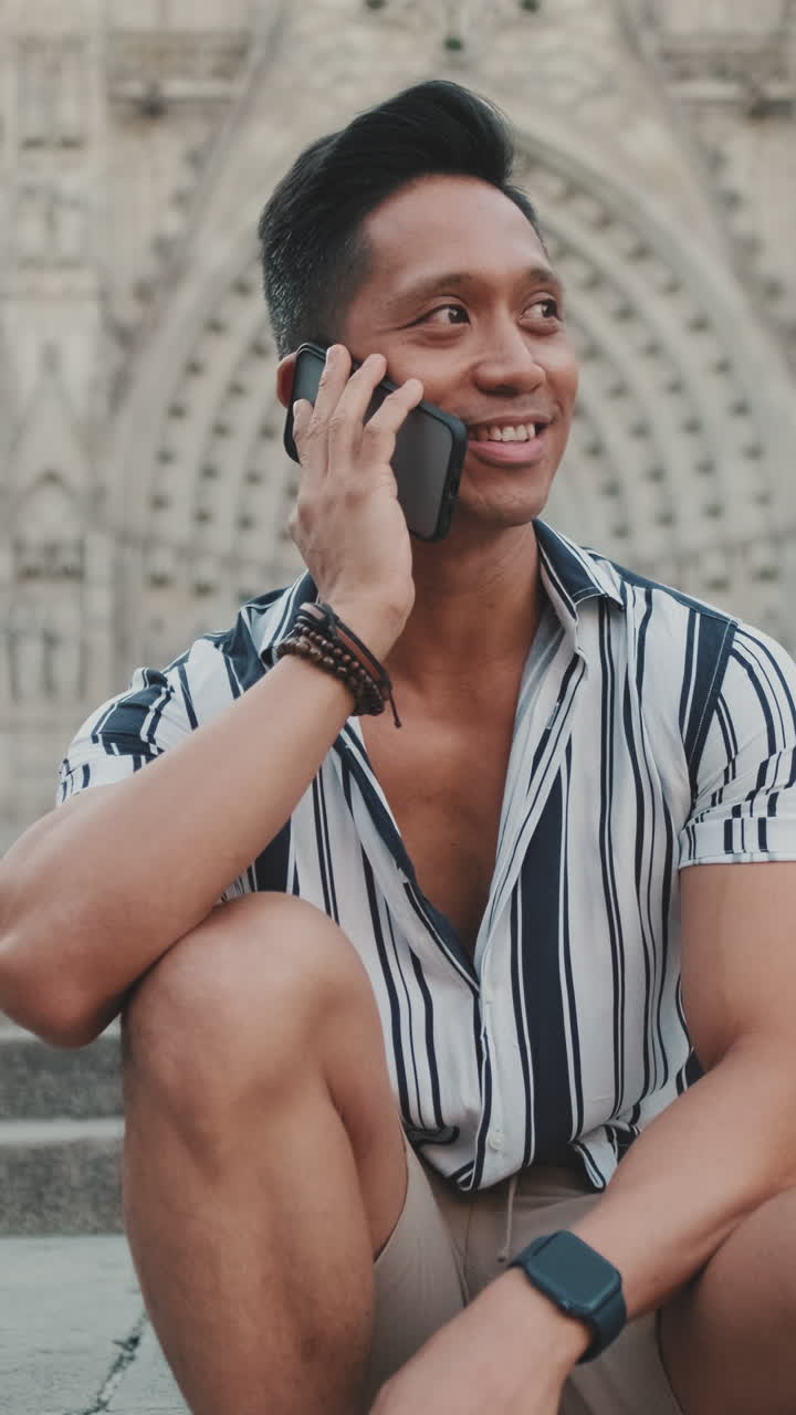 Man on a phone call outdoors