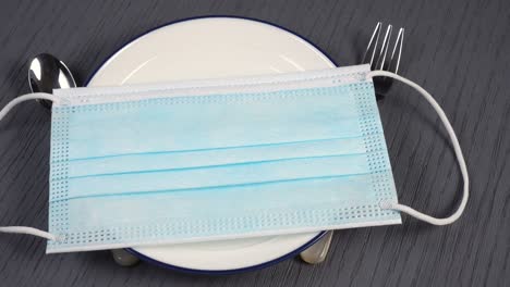 medical mask at the served place