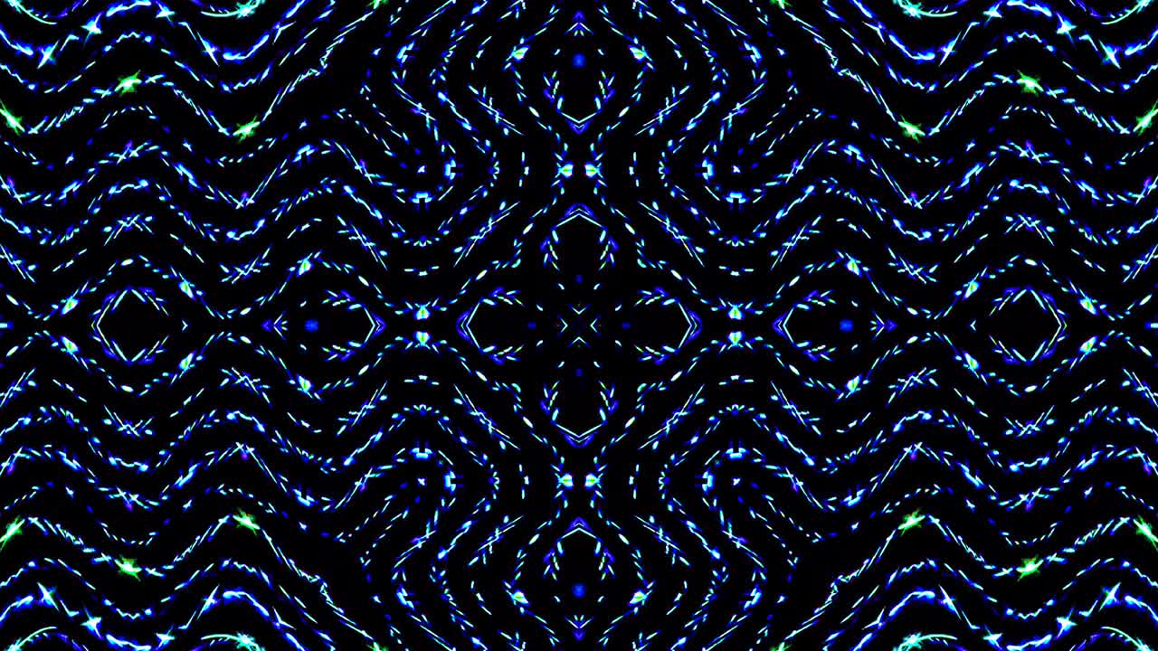 Abstract kaleidoscope shining beautiful smooth motion blue lines shining light arrangement
