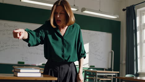 teacher angry in classroom