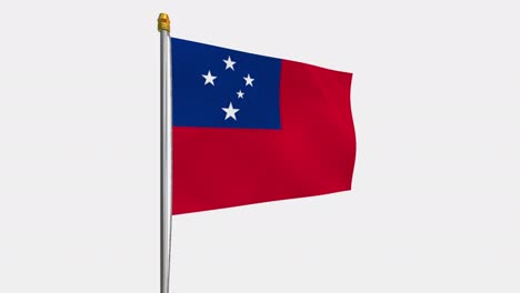 video de bucle de la bandera de samoa revoloteando en el viento, video en cámara lenta de 4k, con canal alfa