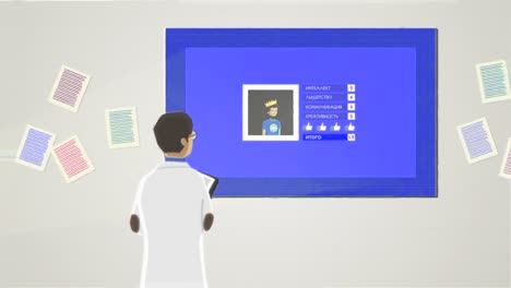 científicos revisando la pantalla digital