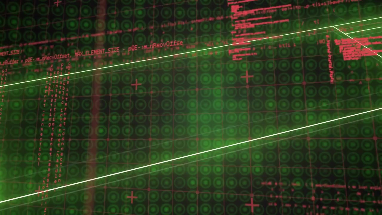 Digital Programming Code Scrolling on Green Grid Background