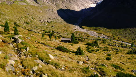 berliner hütte historic alpine mountain refuge hut in the austrian zillertal alps