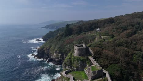 Castillo-De-Santa-Catalina-Fowey-Cornwall-Reino-Unido-Drone,antena