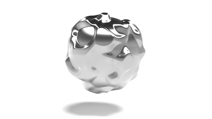 Metal sphere noise in 3d style Fluid art able to loop seamless 4k