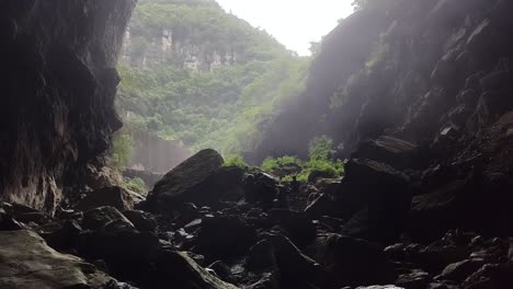 the geography documentary production team explores in the cave