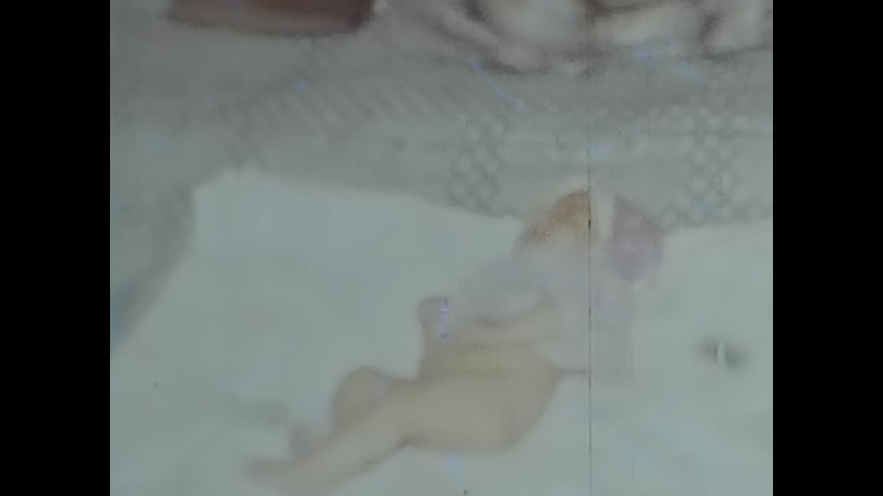 Peaceful Video of Sleeping Baby Wrapped in a Bed Blanket. CIRCA USSR 1980s: A beautiful photograph capturing the peacefulness as a baby sleeps soundly while wrapped in a cozy blanket on a bed.