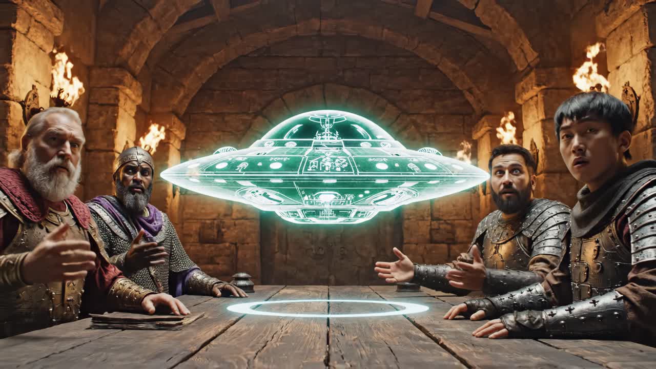 Medieval Meeting with Holographic Map