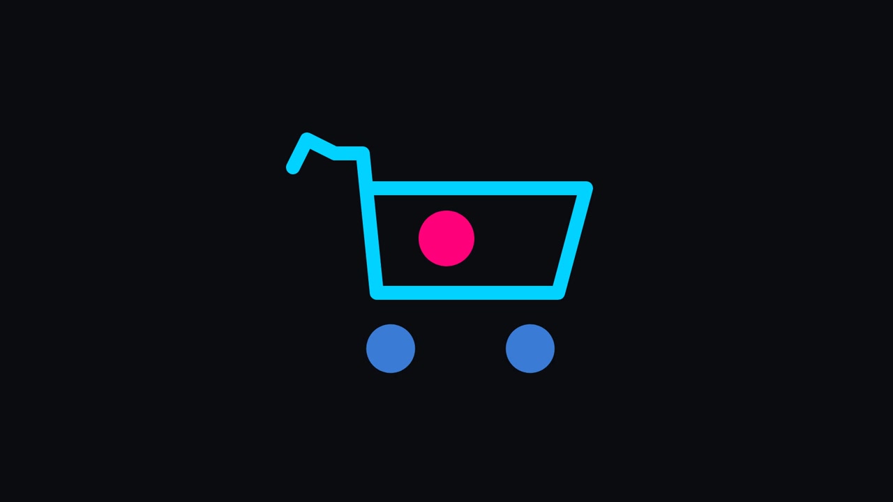 Icona Carrello Animata con Articolo in Caduta