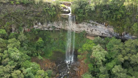 aerial view of yumbilla falls at the amazon forest near cuispes town in northern peru.
