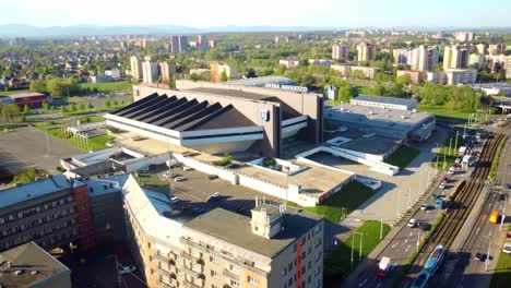 aerial view of arena krakow in poland