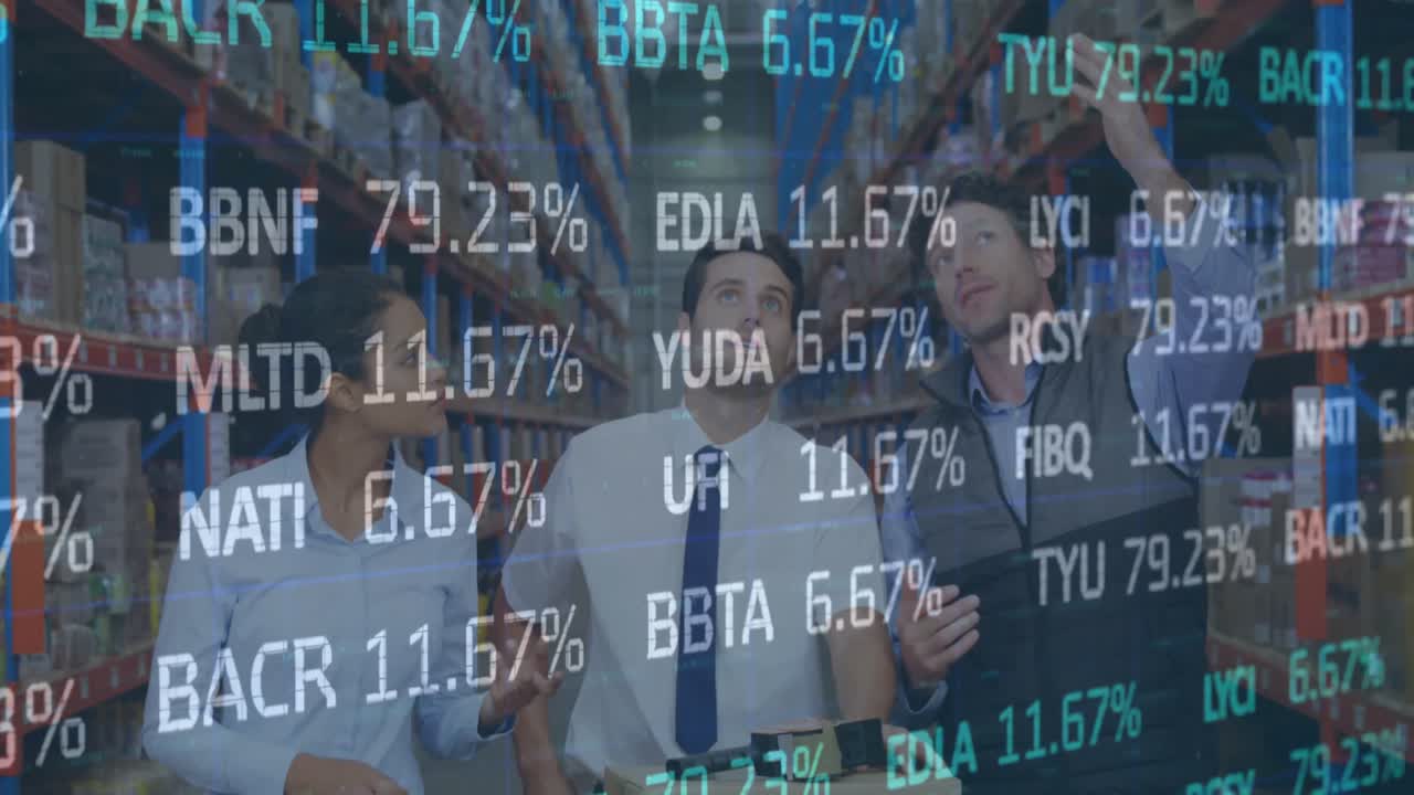 창고에서 일하는 남성과 여성에 대한 통계 및 금융 데이터 처리의 활성화