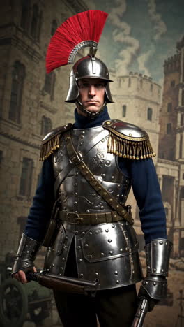 ancient roman soldier in armor