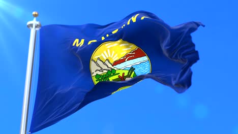 flag of montana state, region of the united states - loop