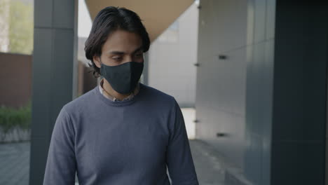 man wearing a mask outdoors