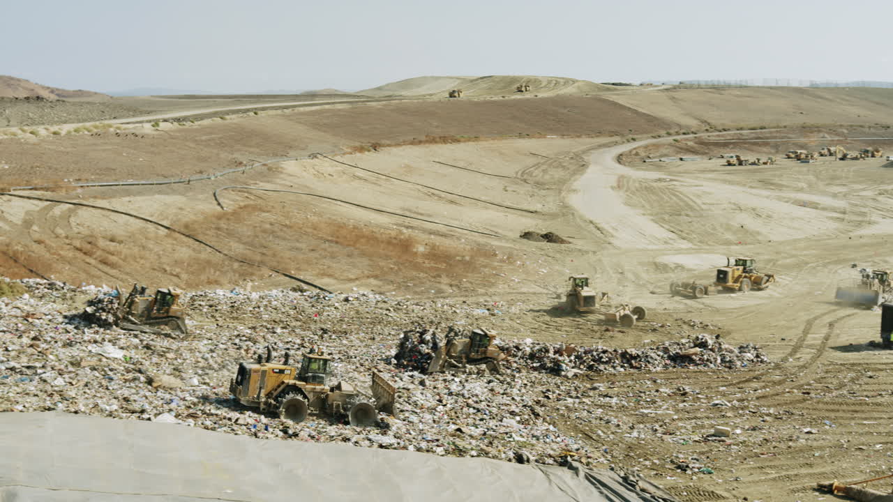 Heavy Machinery at a Large Landfill Site