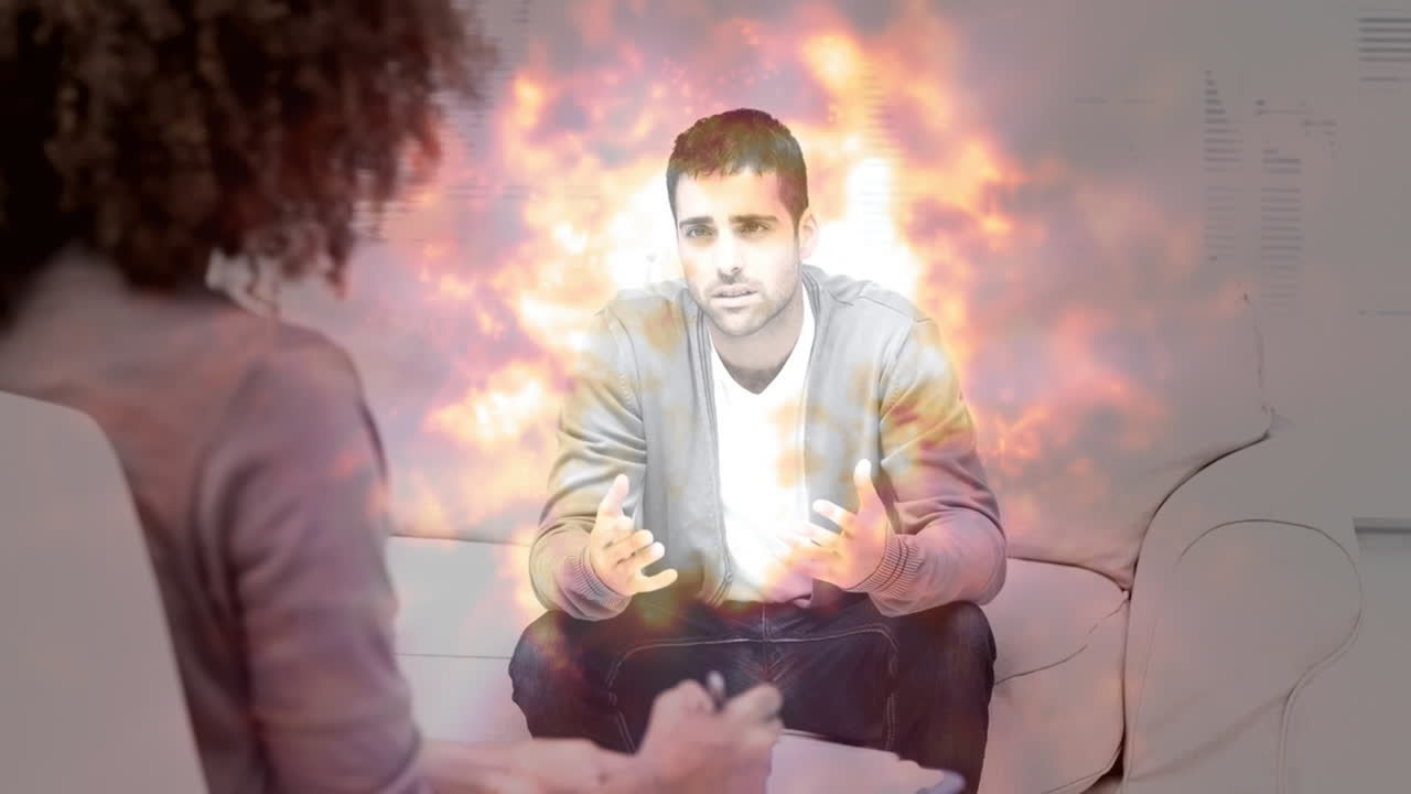 사무실에서 상호 작용하는 사업가의 디지털 애니메이션 4k