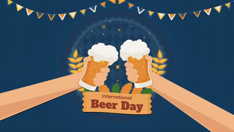 motion graphic of flat illustration for international beer day celebration