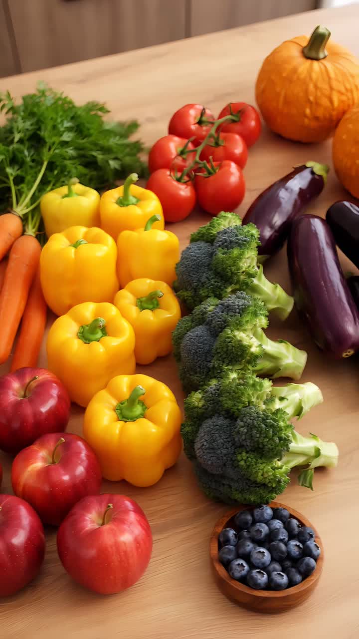 Frutas e Vegetais Orgânicos Frescos 4K