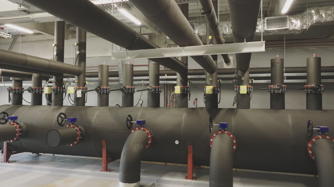 Industrial Boiler Room with Piping and Equipment