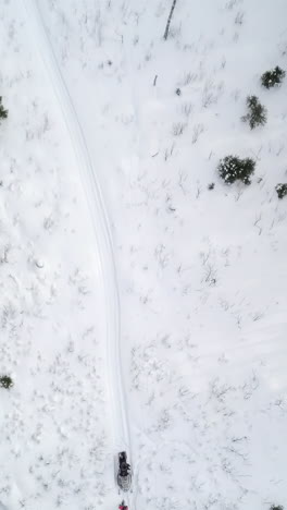 snowmobile on a snowy landscape