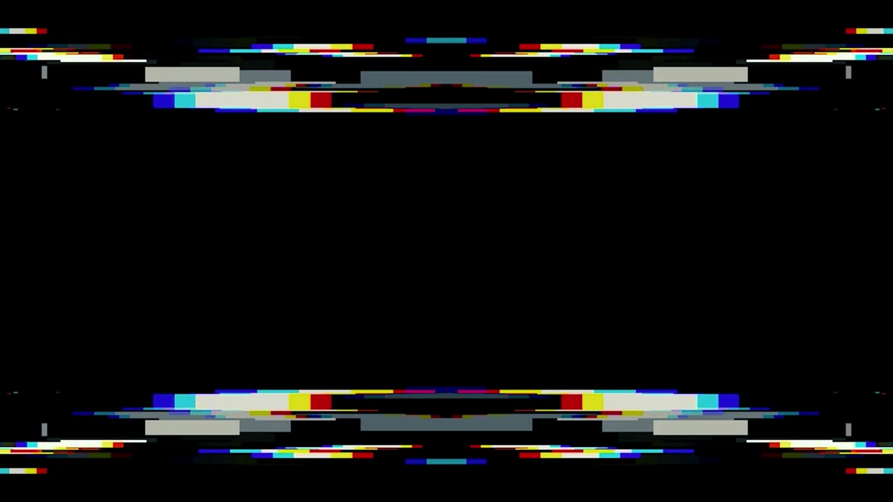 Effetto Glitch Digitale con Linee Geometriche Astratte su Sfondo Nero