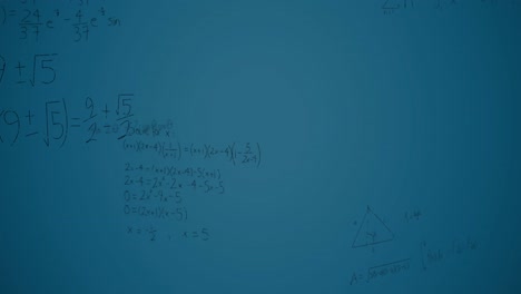 animación de ecuaciones matemáticas sobre un fondo azul