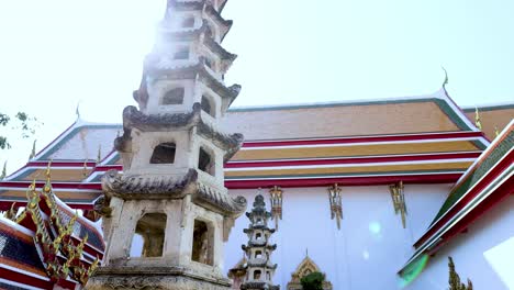 stone statue in temple courtyard, wat pho, bangkok